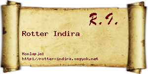 Rotter Indira névjegykártya